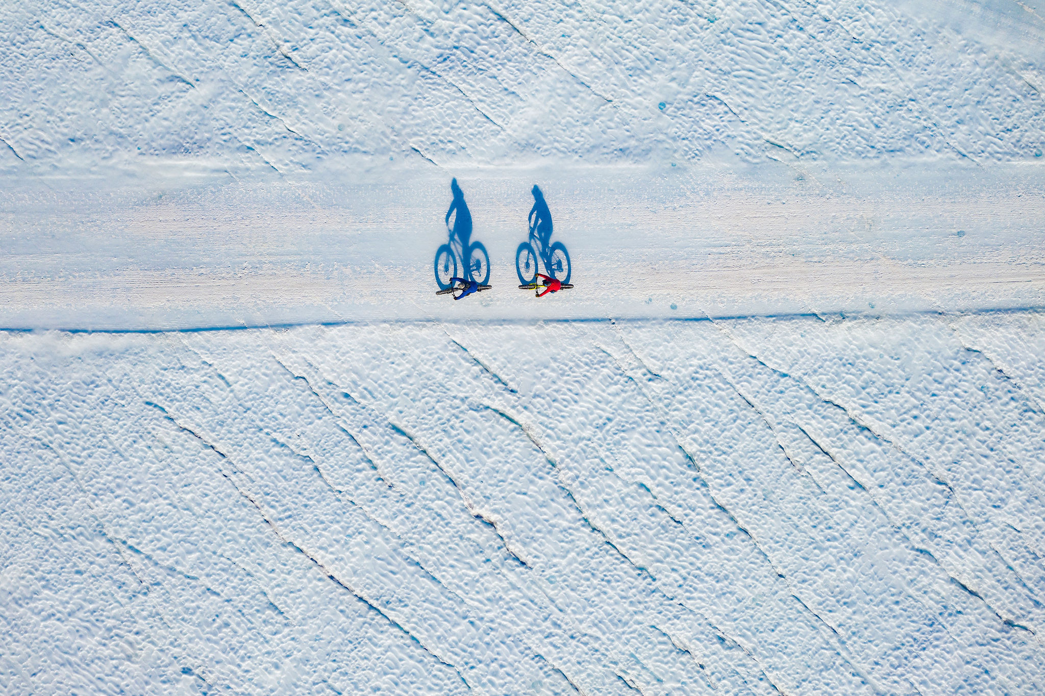 Vélo dans mal neige en Antarctique