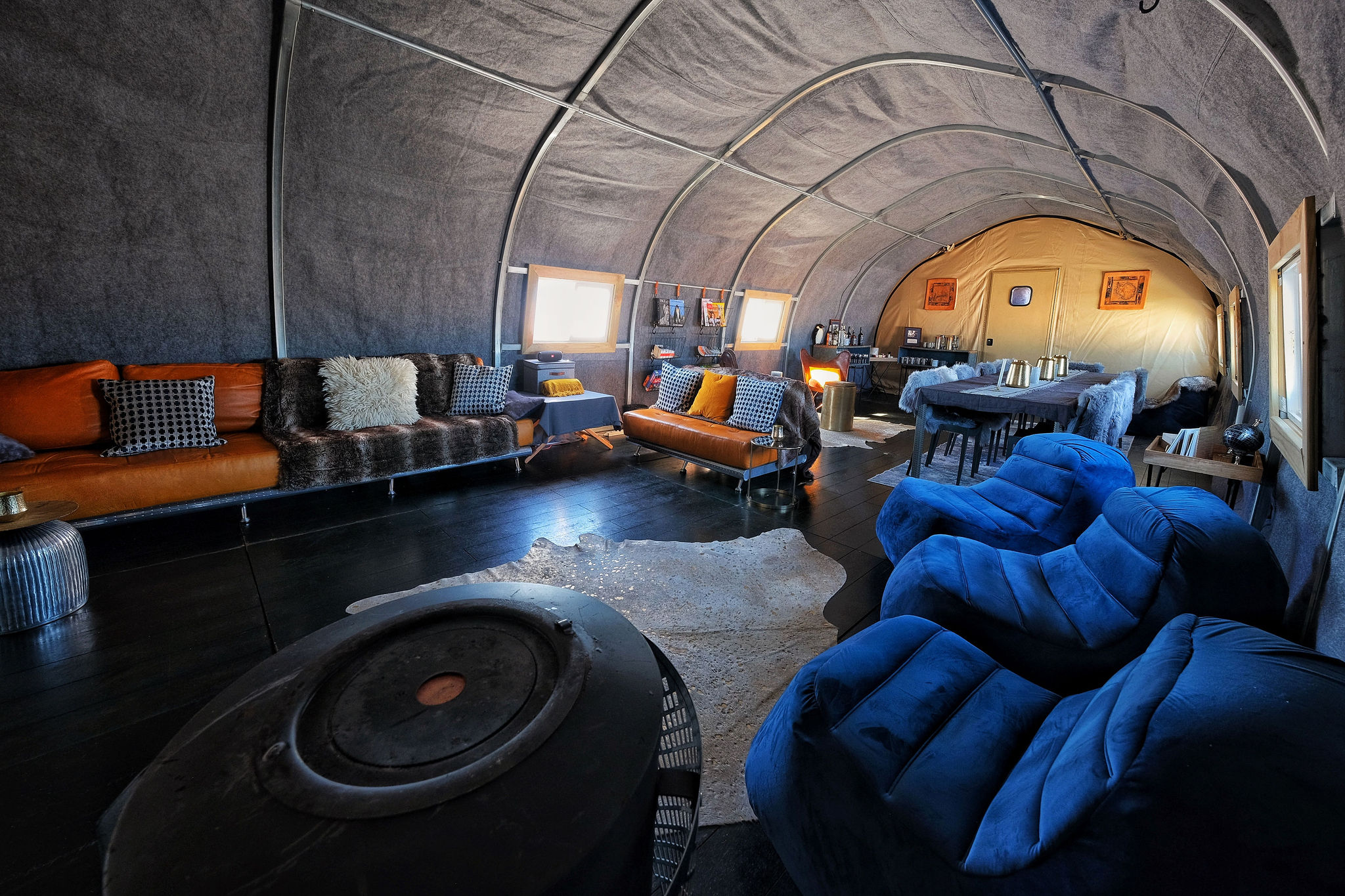 intérieur du campement en antarctique